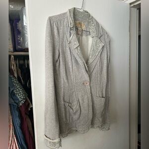 American Rag Light Gray Blazer with Patterned Lining